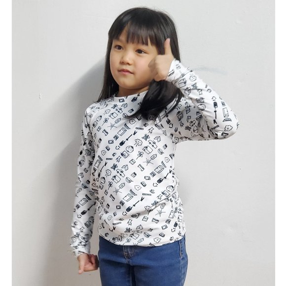 Doodles Kids Long Sleeve Rash Guard Shirt - Picture 7 of 10